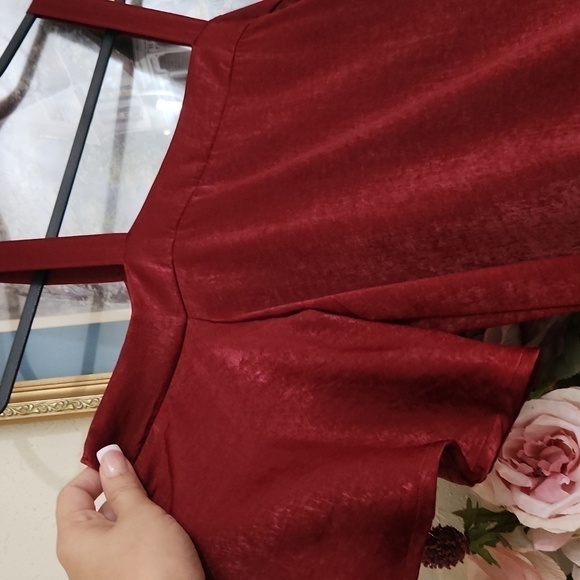 Boutique Satin Open Shoulder Dress Romantic Feminine Date Night Small - Picture 2 of 7